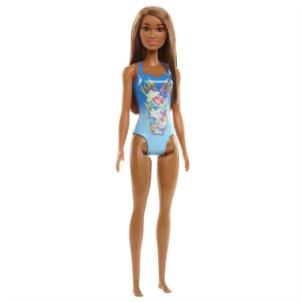 Bild von Mattel Barbie Dunkelhäutige Puppe mit Blumen, Blauer Badeanzug HDC51